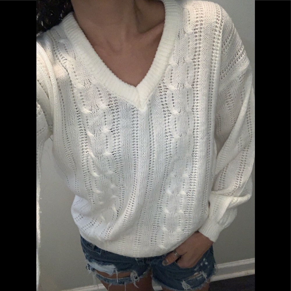 80s Vintage v neck sweater